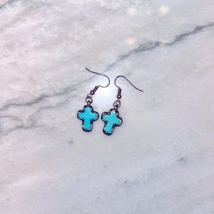 Turquoise Cross Earrings